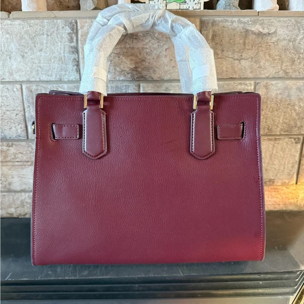 NWT Michael Kors Hamilton Burgundy (Oxblood) Leather Bag - Picture 2 of 8